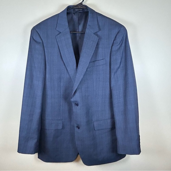Michael Kors Other - Michael Kors men's navy blue windowpane wool blazer or sport coat Size 41L